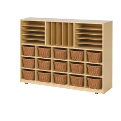 Multi-Storage Center with Woven Wicker Baskets