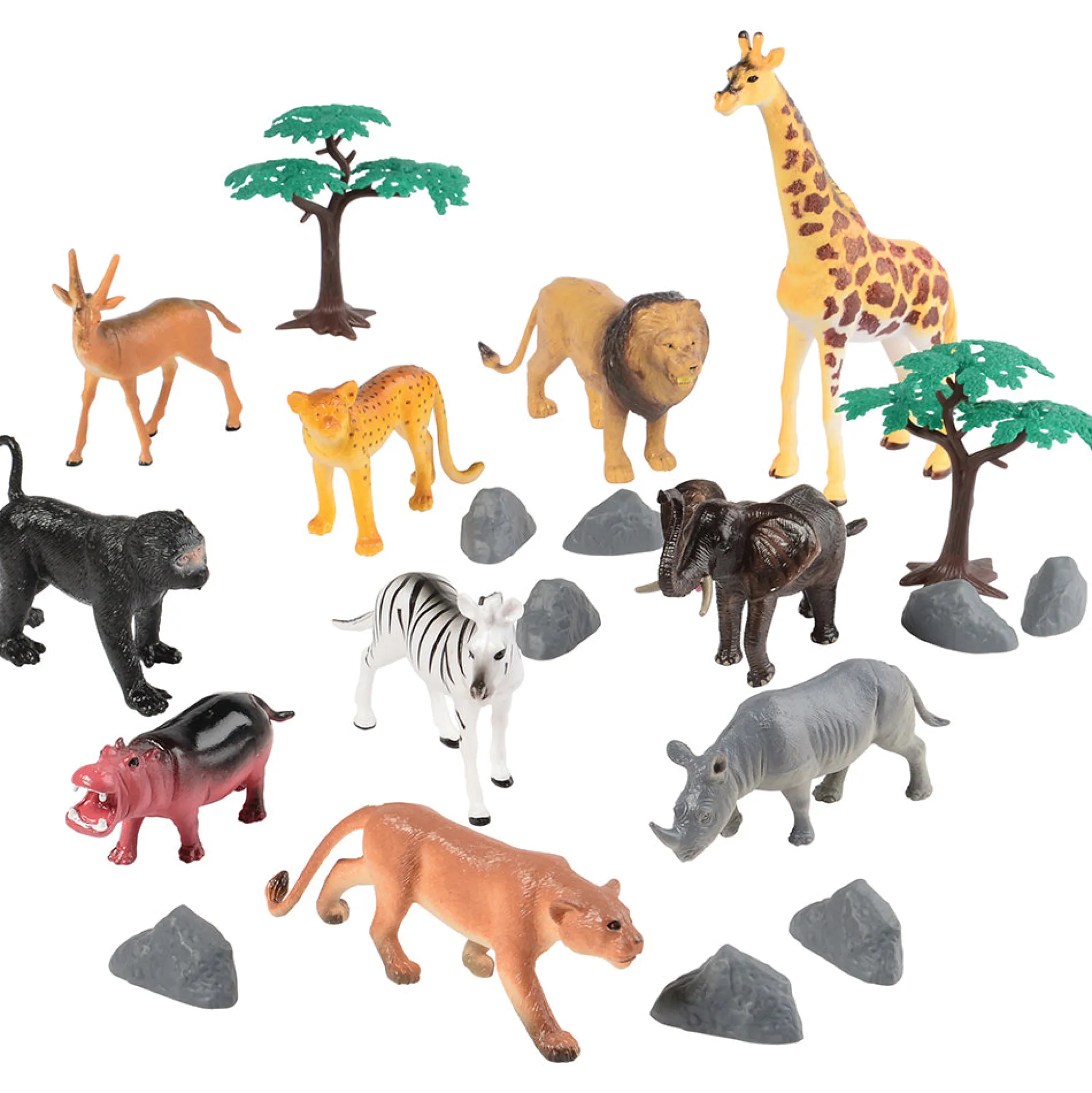 National Geographic 80-Piece Animal Playset with Four Habitats – Farm, Wild, Dinosaur, and Ocean Animals