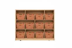 Natural Birch Storage & Basket Organization Center