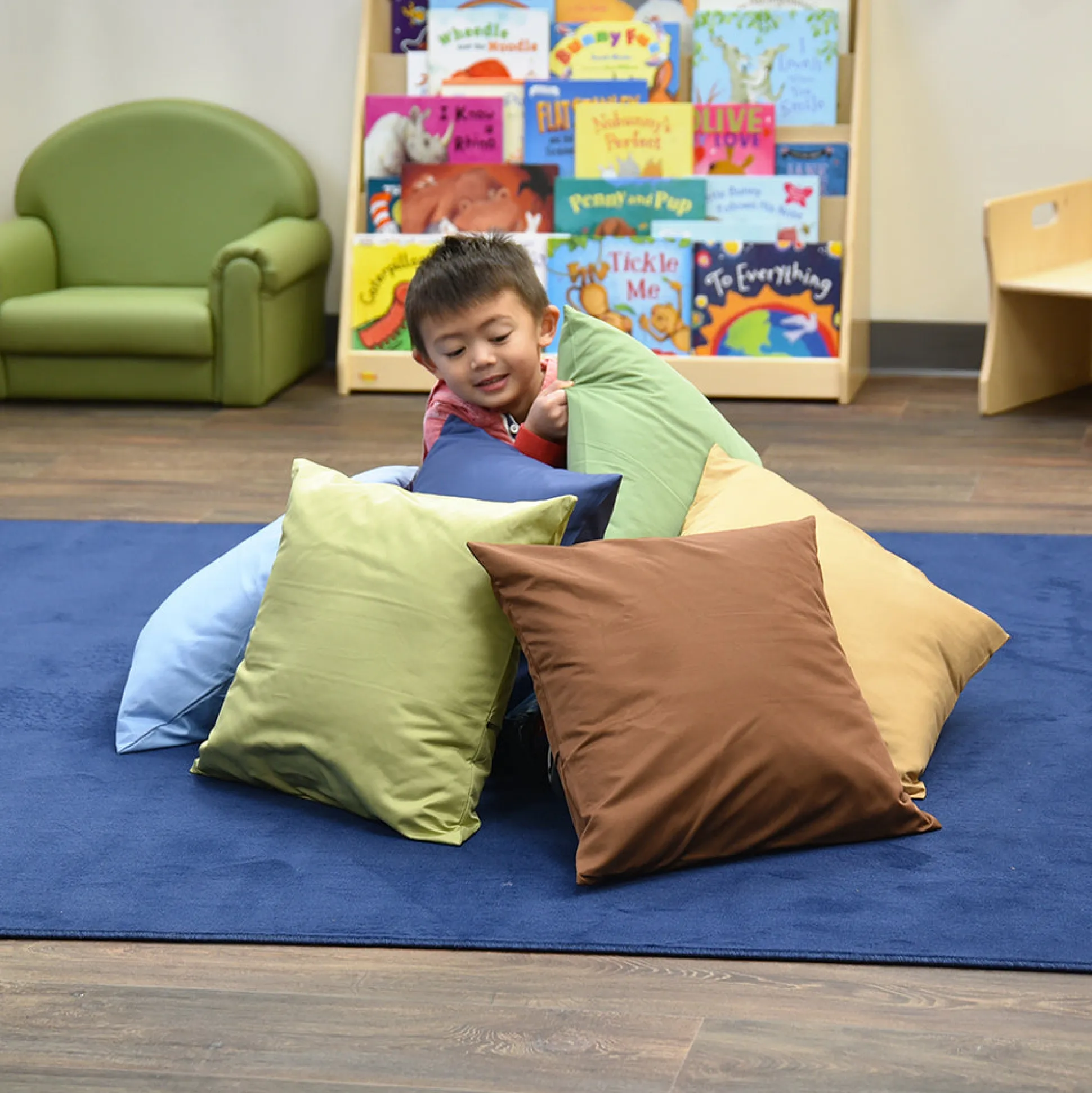 Natural & Calm Colors Classroom Pillows | Set of 6 Soft 17" Cushions