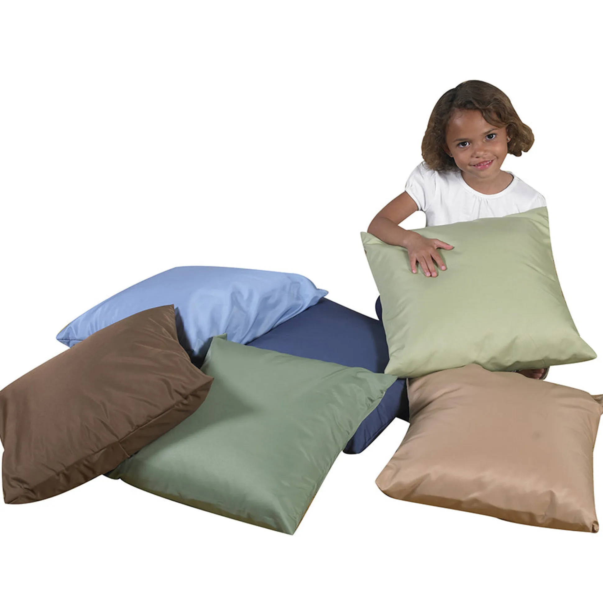 Natural & Calm Colors Classroom Pillows | Set of 6 Soft 17" Cushions