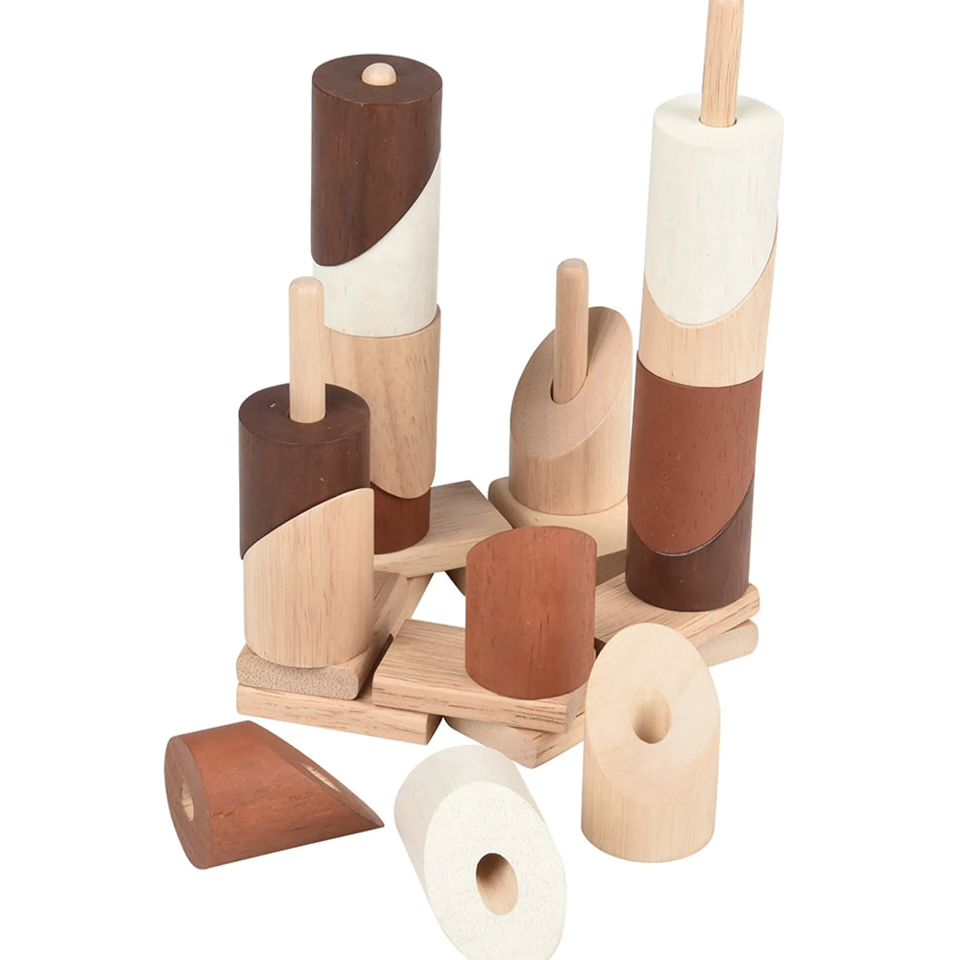 Natural Geo Stacker | 20-Piece Wooden Eco-Friendly Set