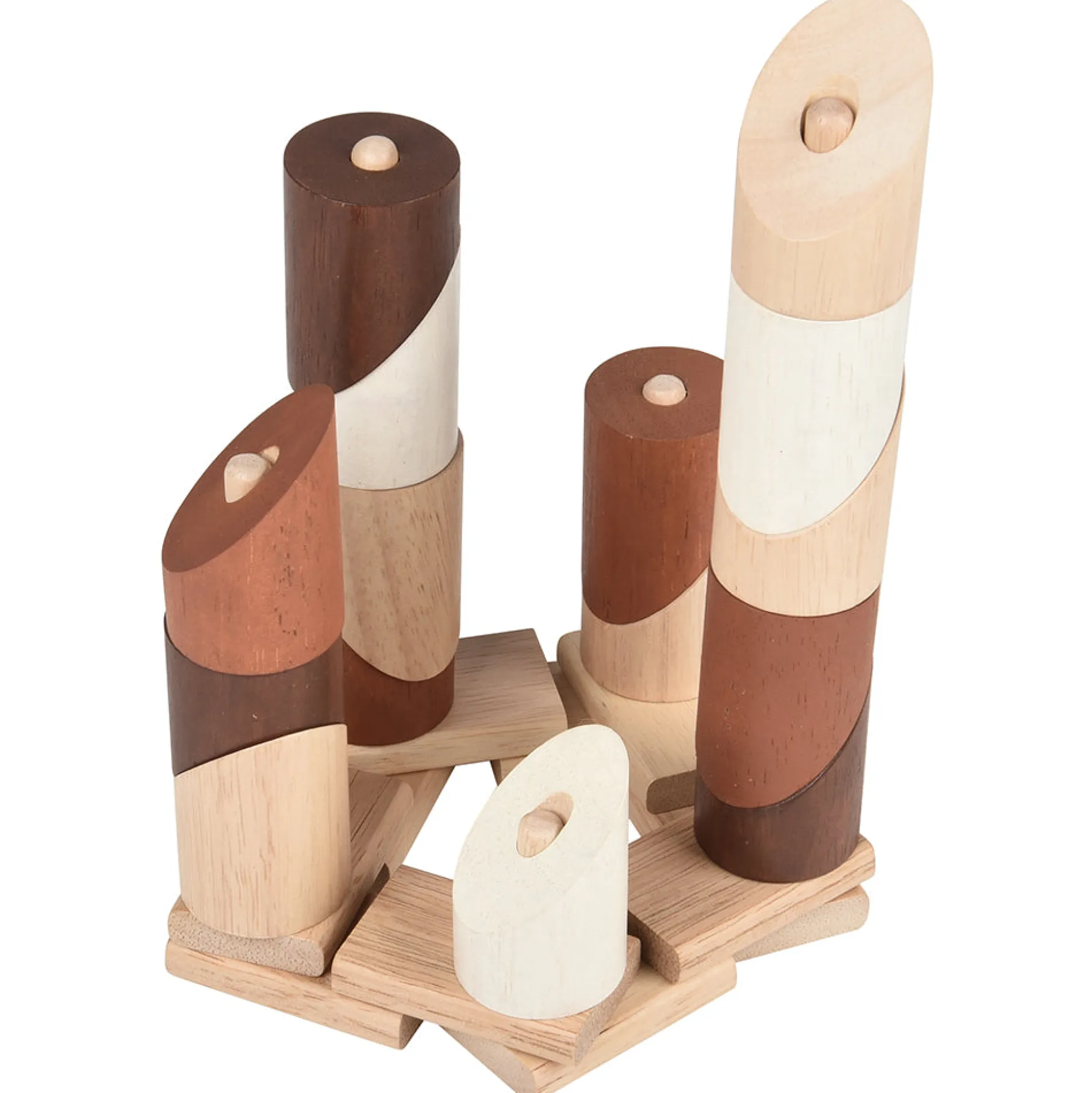 Natural Geo Stacker | 20-Piece Wooden Eco-Friendly Set