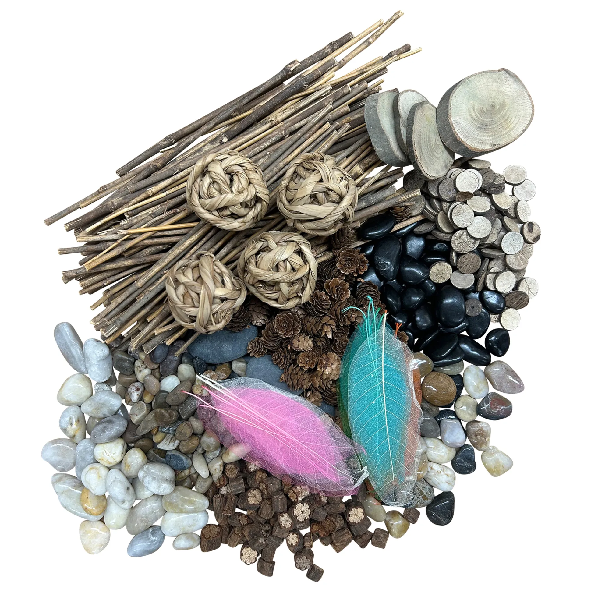 Naturals Discovery Loose Parts Set | Eco-Friendly Sensory STEM Learning Kit with Stones, Wood, Leaves & Natural Materials