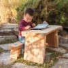Natural Wood Bench Seat | Small Unsealed Wooden Playground & Classroom Bench with Multiple Height Options