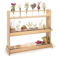 Nature Shelf | Classroom Planting Shelf with Potting Trays and Flower Tube Holders