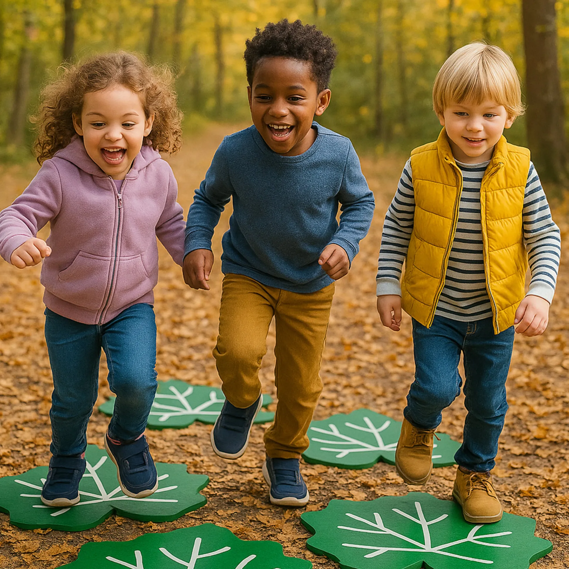 Nature’s Path Leaf Steppers | Eco-Color Balance & Coordination Playground 5-Piece Set