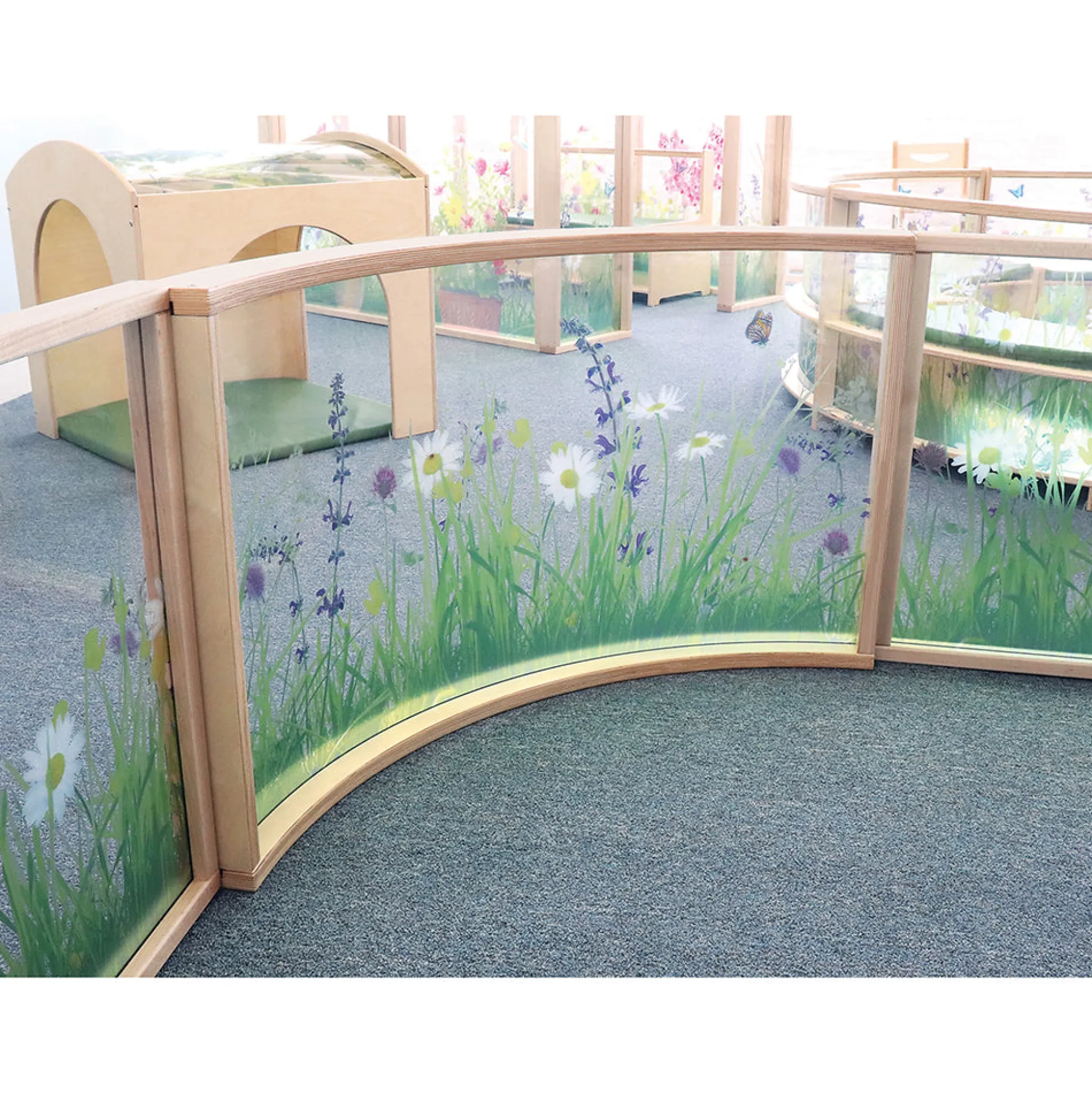 Nature View 24" Curved Acrylic Room Divider Panel