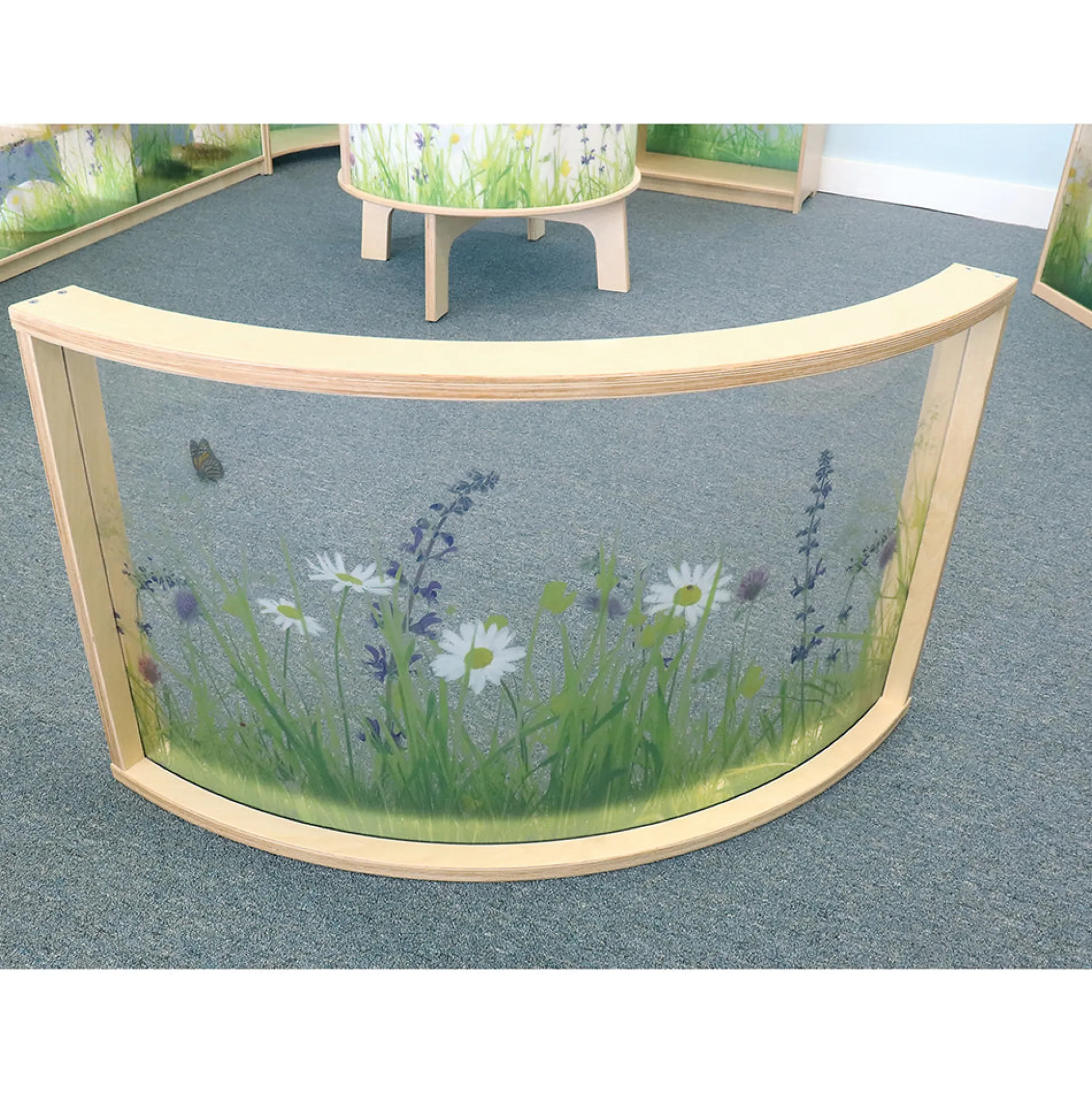 Nature View 24" Curved Acrylic Room Divider Panel