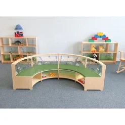 Nature View Curve-Out Reading Sofa with Book Storage | Flexible Biophilic Classroom Seating