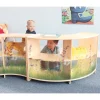 Nature View 24" Curve-Out Toddler Storage Cabinet with Acrylic Nature Scene Back