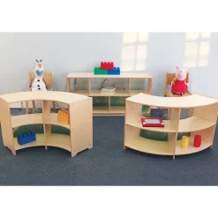 Nature View 24" Curve-Out Toddler Storage Cabinet with Acrylic Nature Scene Back