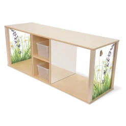 Nature View Discovery Crawl-Thru Cabinet with Mirrors & Storage | Infant & Toddler Exploration Furniture