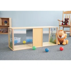 Nature View Discovery Crawl-Thru Cabinet with Mirrors & Storage | Infant & Toddler Exploration Furniture