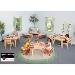 Nature View Live Edge Bench | 14" High Two-Child Nature-Inspired Seating