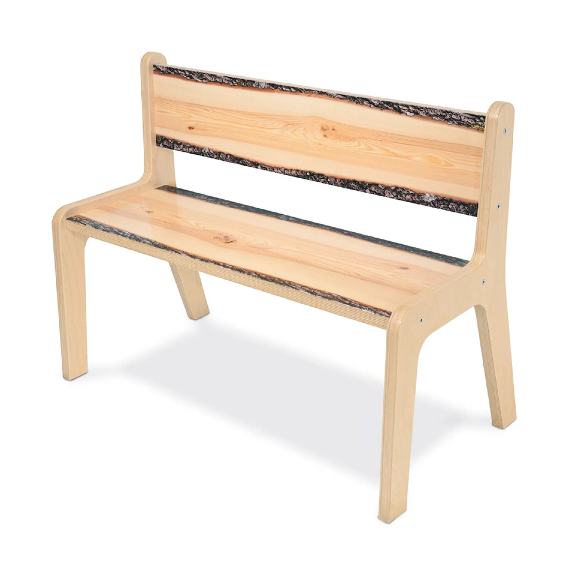 Nature View Live Edge Bench | 14" High Two-Child Nature-Inspired Seating