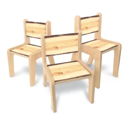 Nature View Live Edge Chair | 12"H Natural Wood-Inspired Early Learning Chair