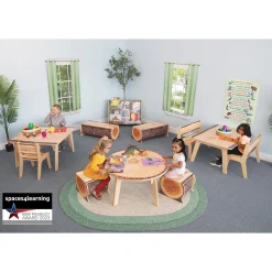 Nature View Live Edge Chair | 12"H Natural Wood-Inspired Early Learning Chair