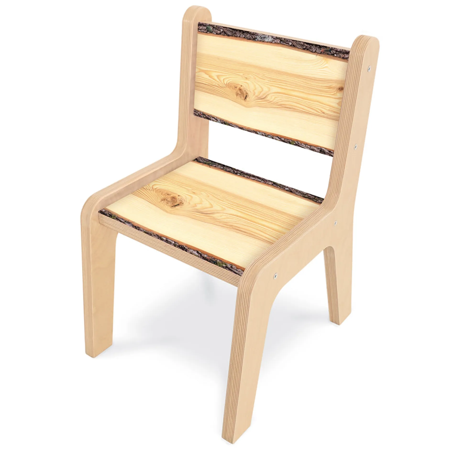 Nature View Live Edge Chair | 12"H Natural Wood-Inspired Early Learning Chair