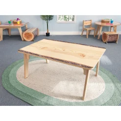 Nature View Live Edge Rectangle Activity Table | 22" High Nature-Inspired Classroom Table