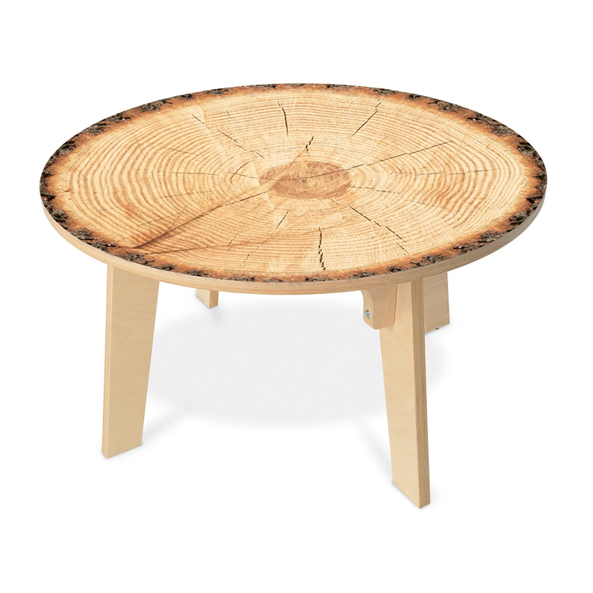 Nature View Live Edge Round Activity Table | 20"H Realistic Wood-Inspired Early Learning Classroom Table
