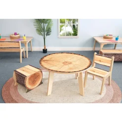 Nature View Live Edge Round Activity Table | 18" High Nature-Inspired Classroom Table