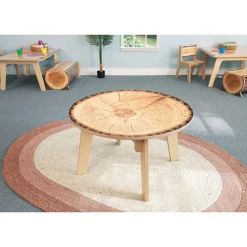 Nature View Live Edge Round Activity Table | 18" High Nature-Inspired Classroom Table