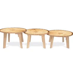Nature View Live Edge Round Activity Table | 22" High Nature-Inspired Classroom Table | Realistic Tree Ring Detailing