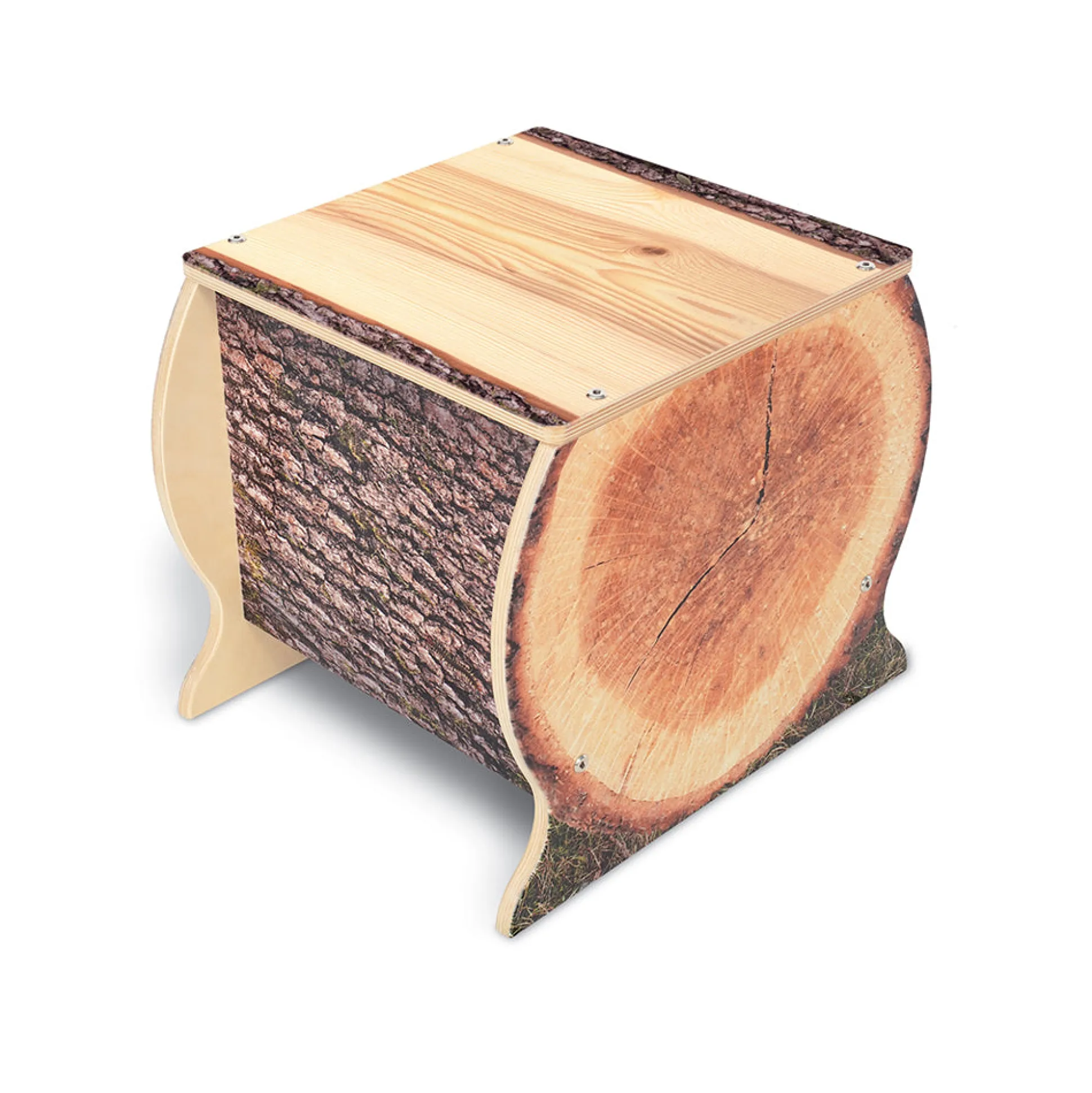 Nature View Live Edge Small Log Bench | 14" High Nature-Inspired Seating for Early Learning Spaces