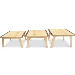 Nature View Live Edge Square Activity Table | 20"H Natural Wood-Inspired Table