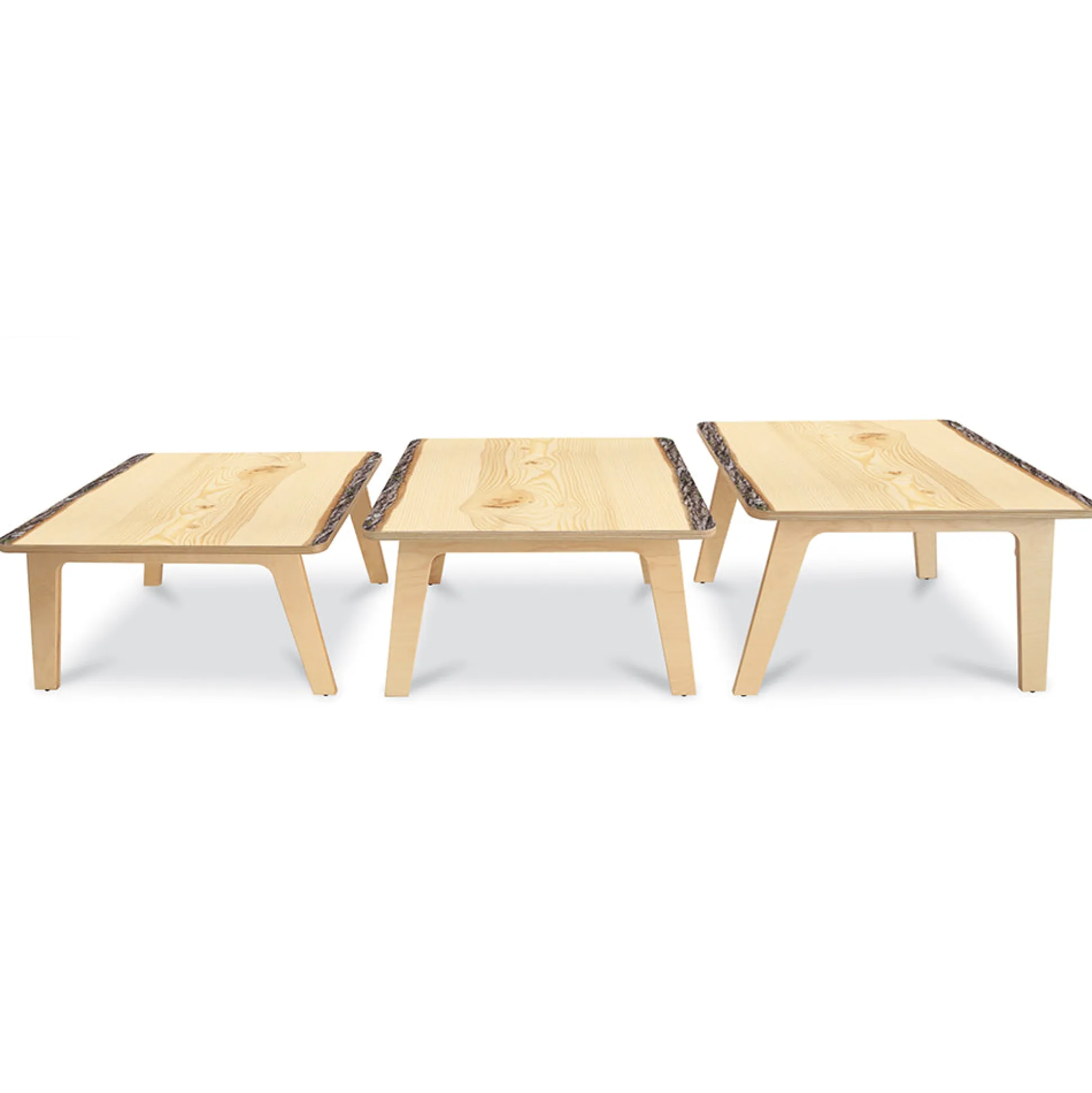Nature View Live Edge Square Activity Table | 22" High Antimicrobial Nature-Inspired Classroom Table