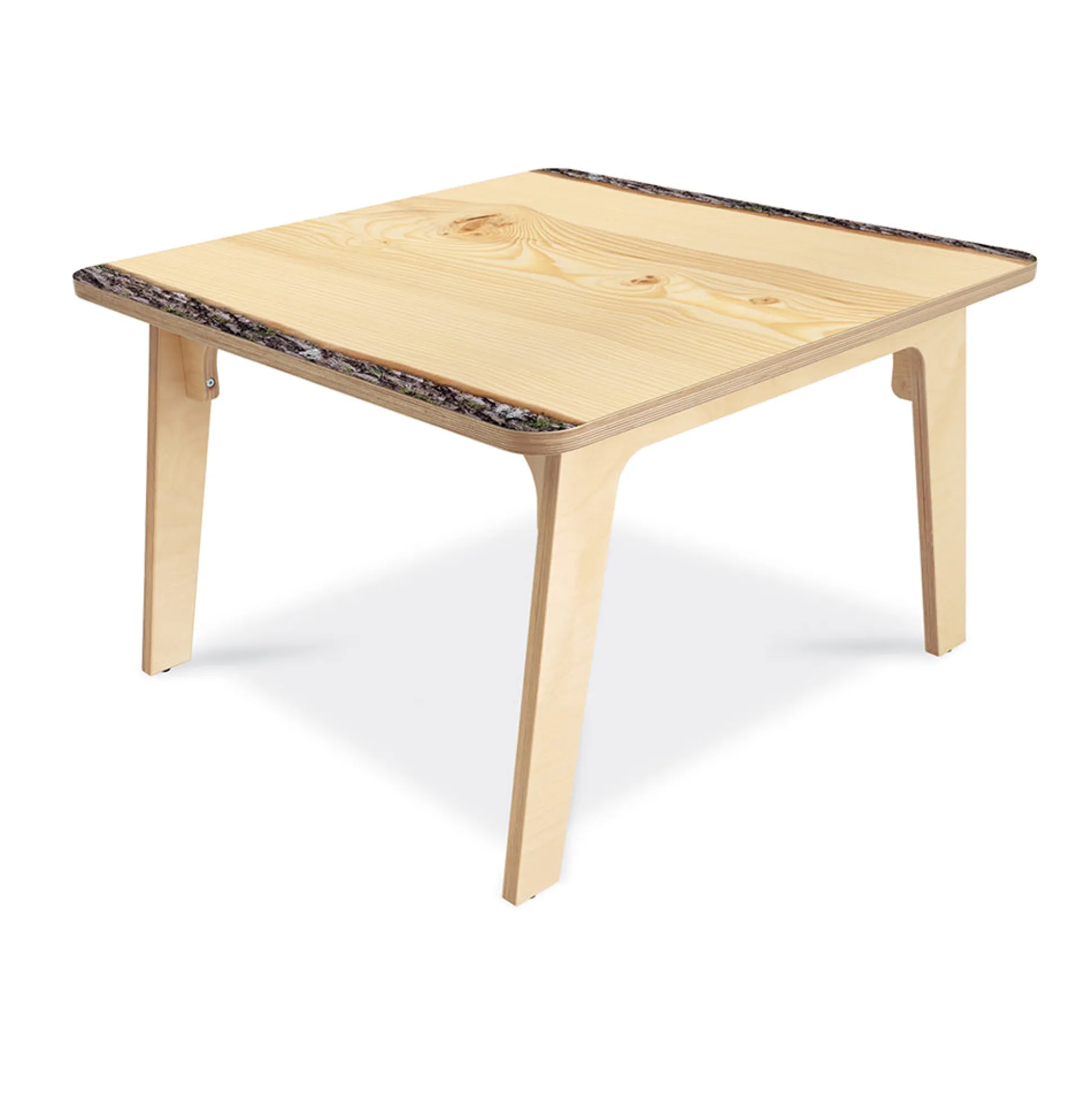 Nature View Live Edge Square Activity Table | 22" High Antimicrobial Nature-Inspired Classroom Table