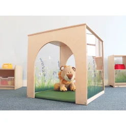 Nature View Playhouse Cube & Mat Set | Floral Acrylic Panels and Multi-Access Tunnel Openings