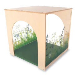 Nature View Playhouse Cube & Mat Set | Floral Acrylic Panels and Multi-Access Tunnel Openings
