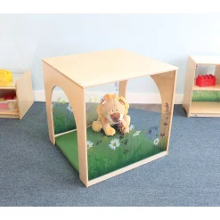 Nature View Playhouse Cube & Mat Set | Floral Acrylic Panels and Multi-Access Tunnel Openings