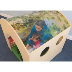 Nature View Reading Haven & Floor Mat Set | Classroom Play House with Built-In Book Shelves