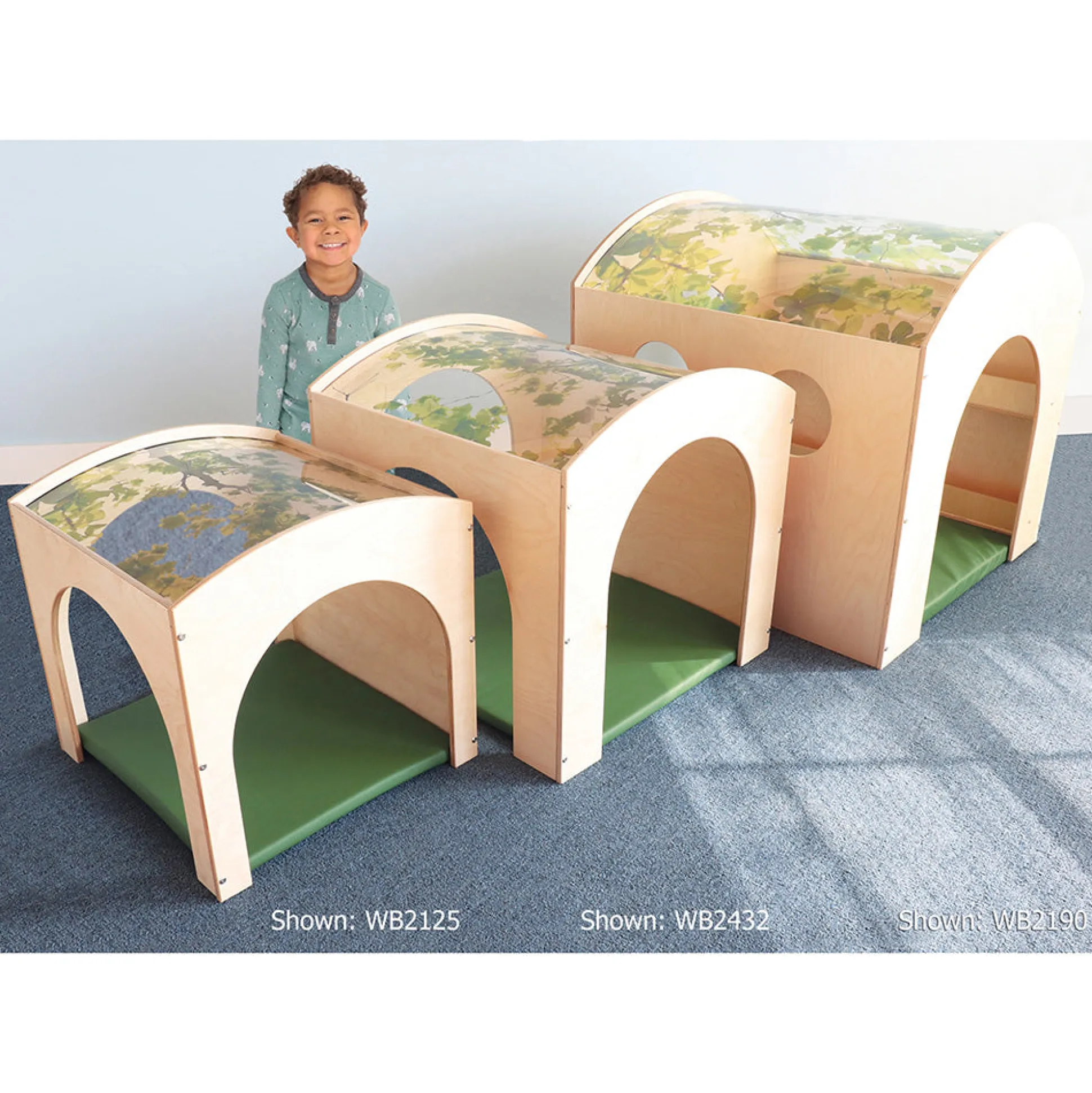Nature View Reading Haven & Floor Mat Set | Classroom Play House with Built-In Book Shelves