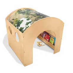 Nature View Reading Nook | Biophilic Canopy Retreat with Book Display & Easy Access