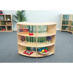 Nature View Serenity Curve-In Cabinet | 36" Classroom Storage with Acrylic Woodland Back Panel