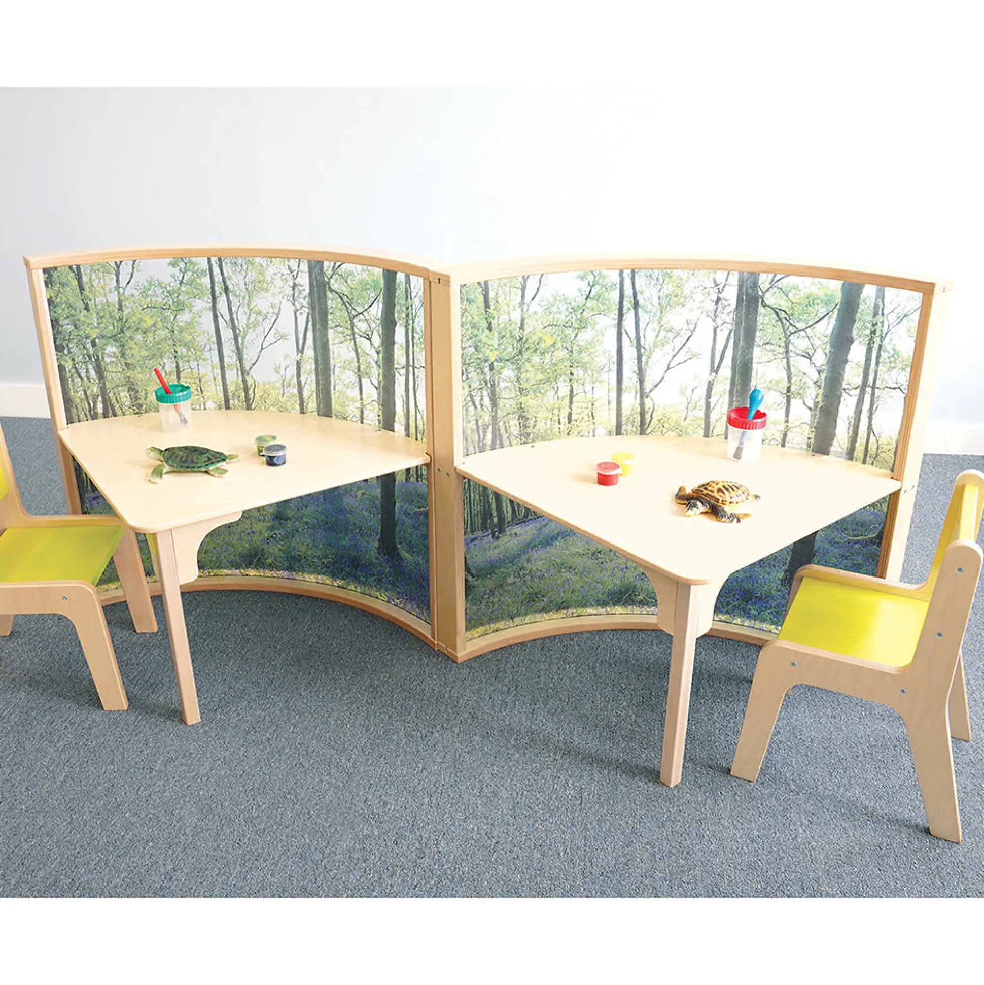Nature View Serenity Pod | Quiet Learning Pod Desk with Woodland Scene