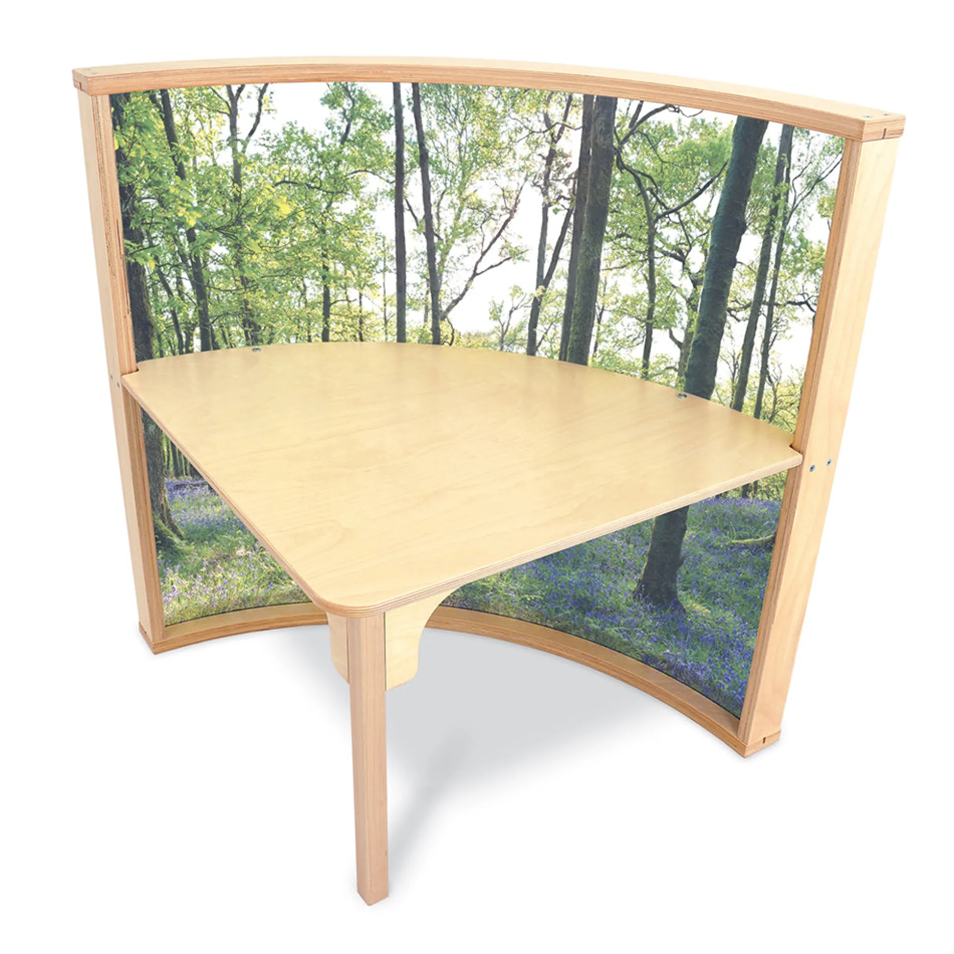 Nature View Serenity Pod | Quiet Learning Pod Desk with Woodland Scene