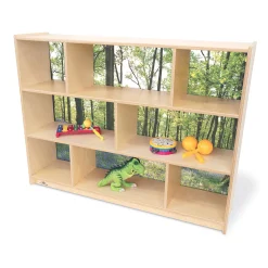 Nature View 36" Serenity Storage Cabinet | Woodland Acrylic Back Classroom Shelving Unit