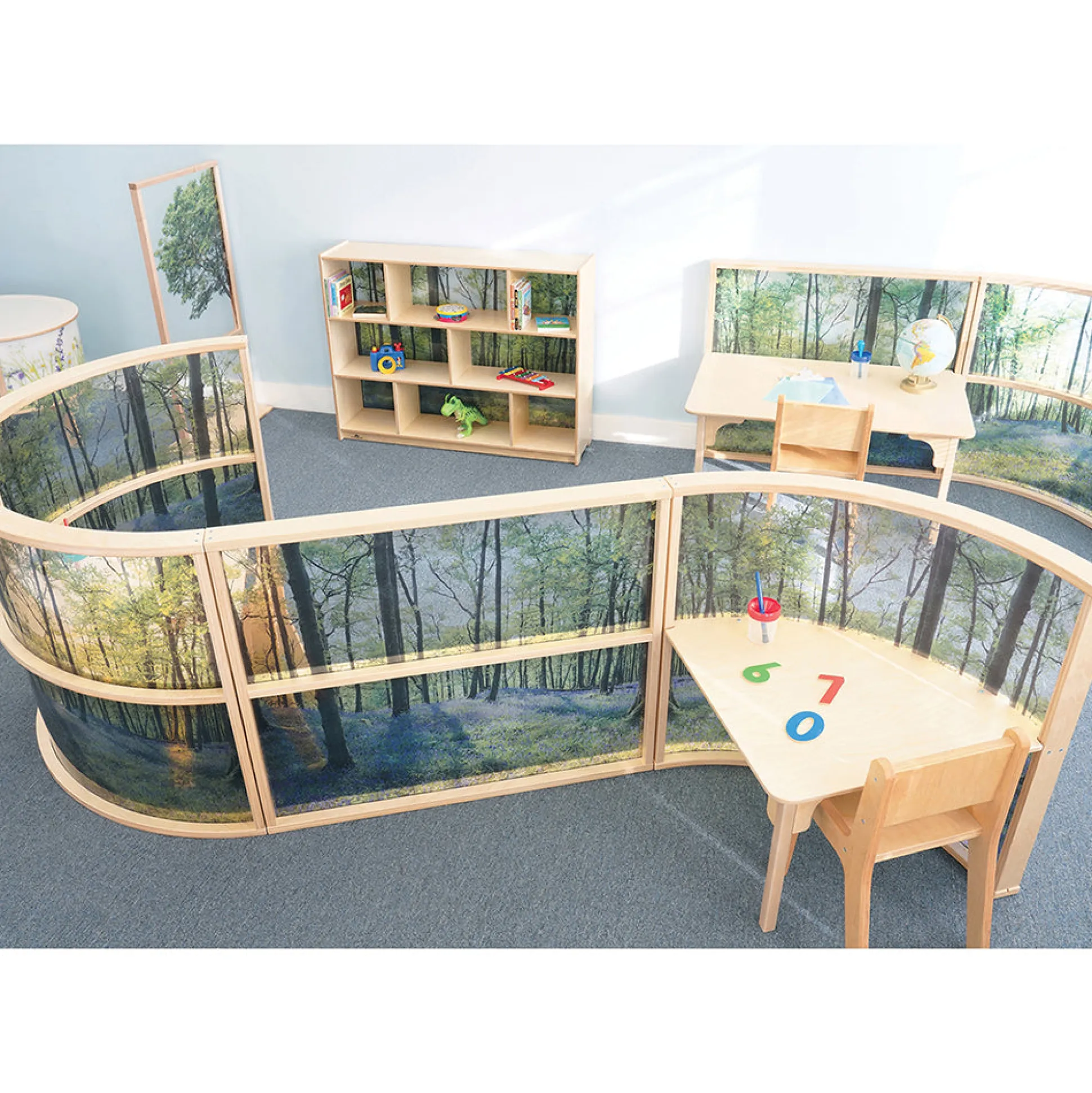Nature View Serenity Table | Nature-Inspired Activity Table with Woodland Scene