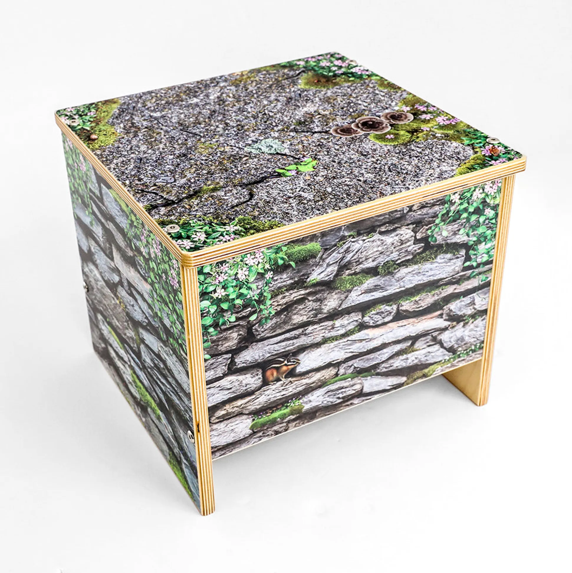 Nature View 12" Stone Wall Bench | Biophilic Preschool Seating for Reading & Activity Areas