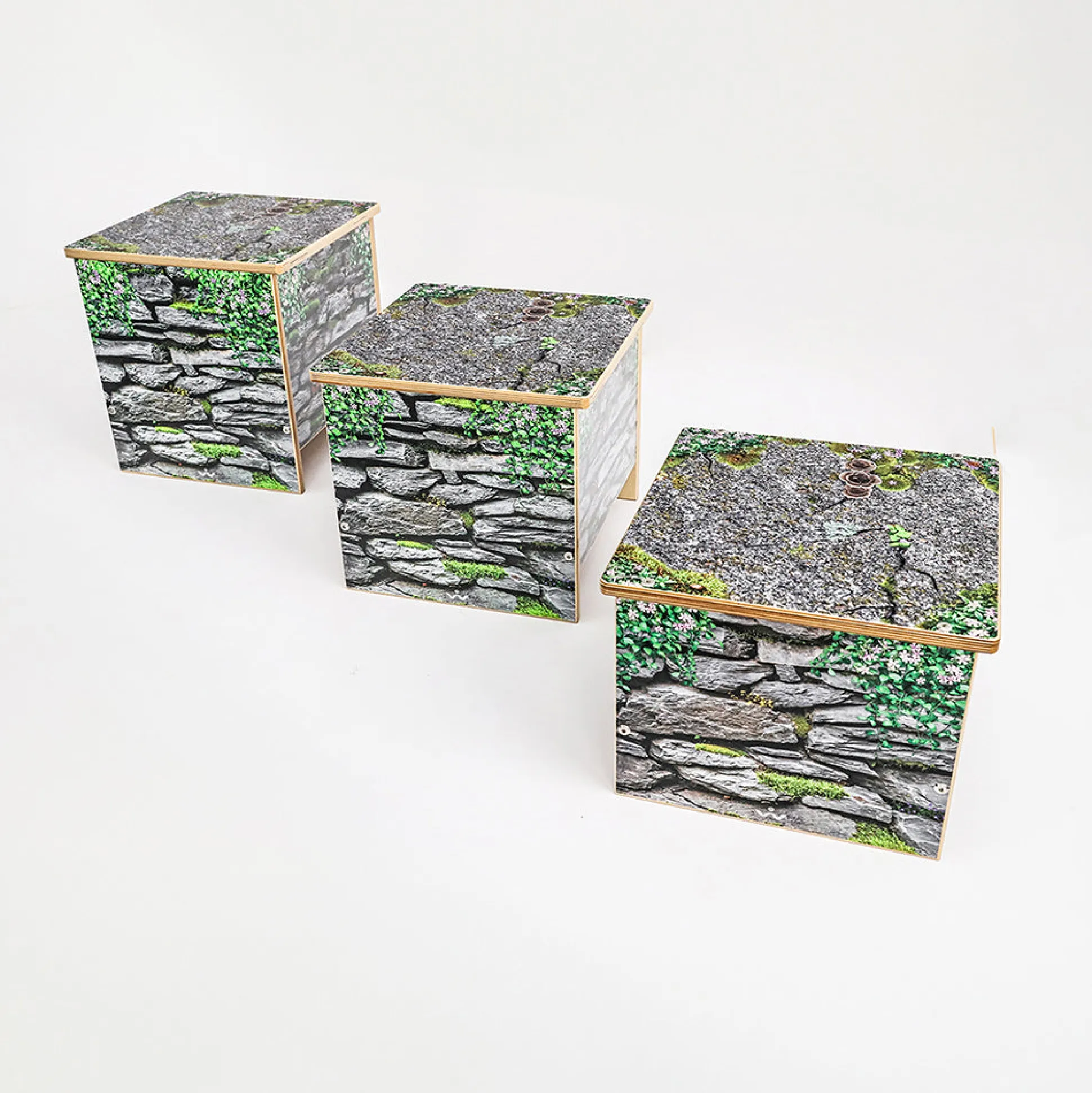 Nature View 12" Stone Wall Bench | Biophilic Preschool Seating for Reading & Activity Areas