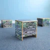 Nature View 14" Stone Wall Bench | Biophilic Preschool Seating with Garden-Inspired Design