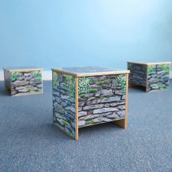 Nature View 14" Stone Wall Bench | Biophilic Preschool Seating with Garden-Inspired Design