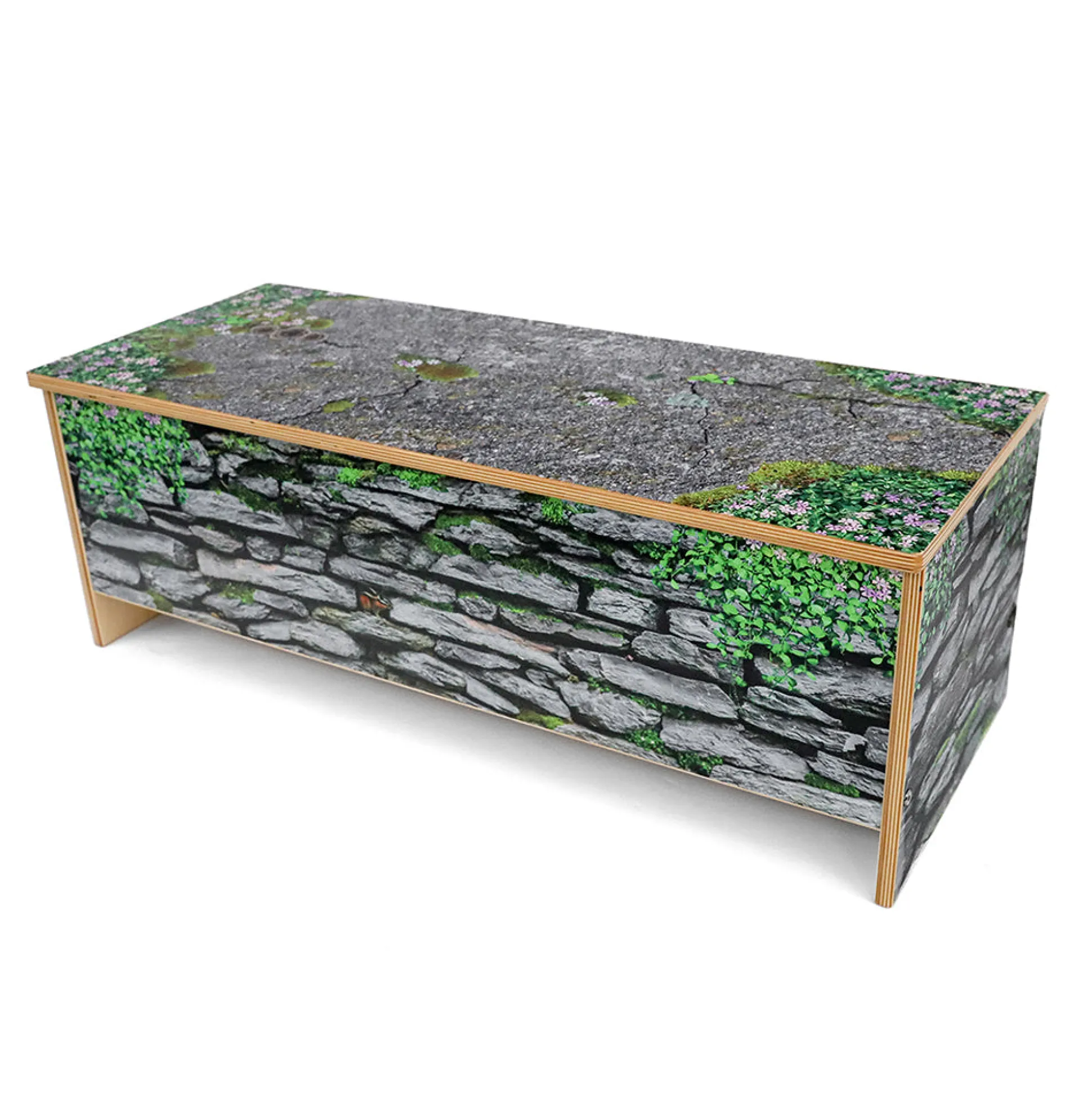 Nature View Stone Wall Bench | 12" High Garden-Inspired Classroom Seating