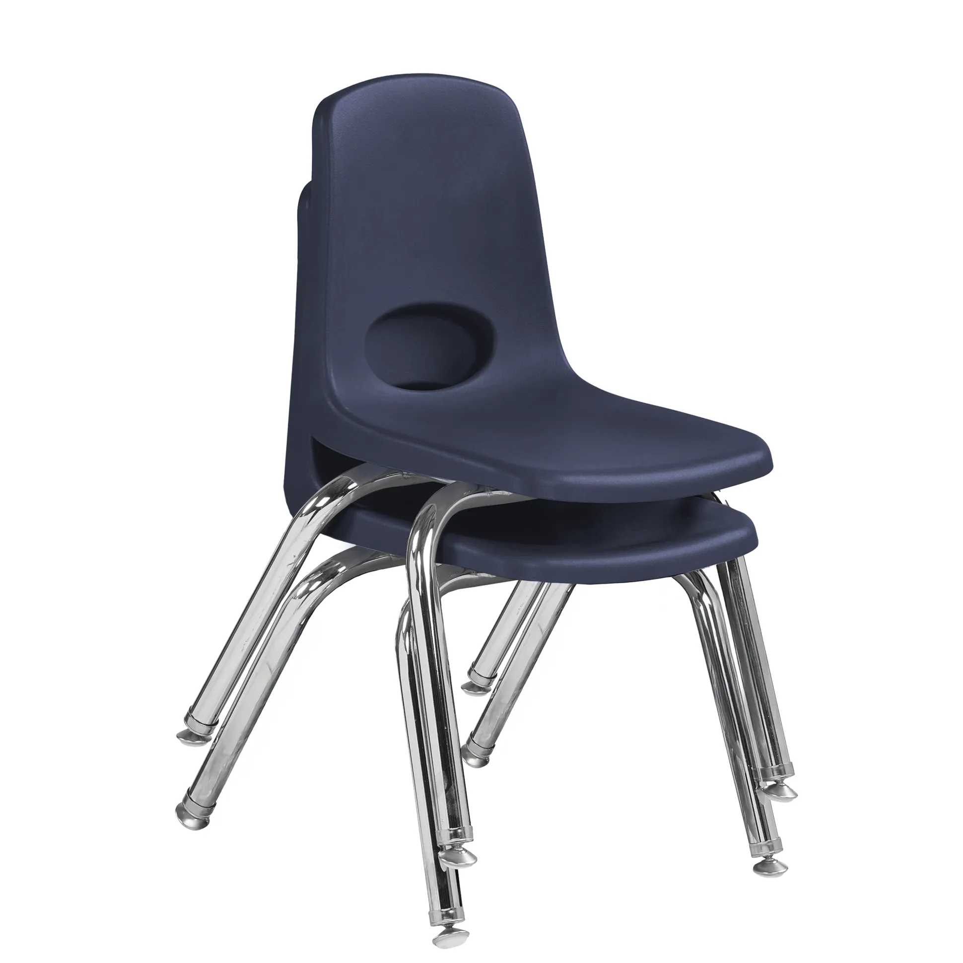 12" Navy Stack Chairs | Set of 2 | Durable Preschool Classroom Seating