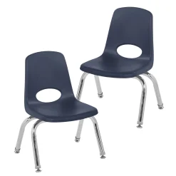 10" Navy Stack Chairs | Set of 2 | Durable Classroom Seating